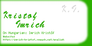 kristof imrich business card