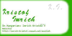 kristof imrich business card